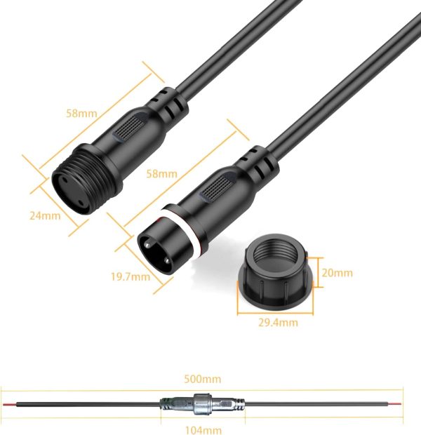 YETOR Waterproof Connectors 12AWG Copper LED Lighting-1