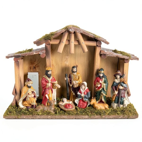 NUKBIL Nativity Set Light Up Christmas Scene Resin Figures-8