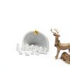 WESTBOAT Ceramic Nativity Set White Gold Christmas Decor-7