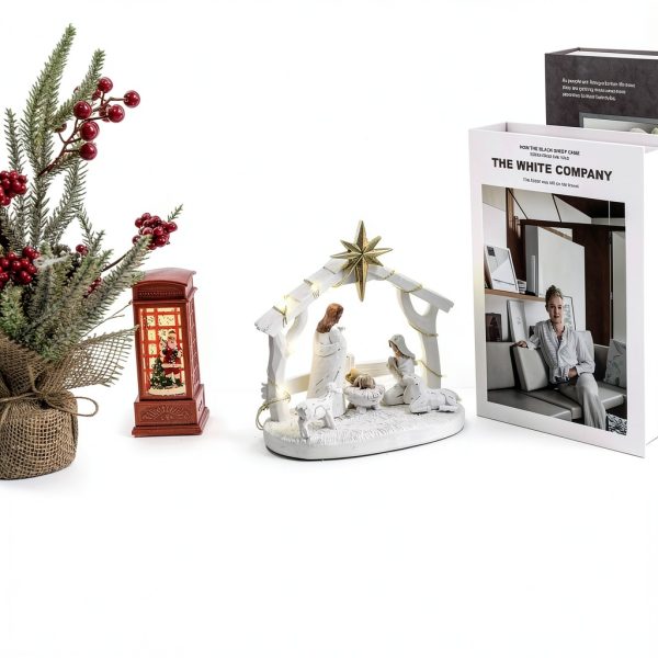 Hotme Nativity Set with Lights Resin Christmas Home Decor-2