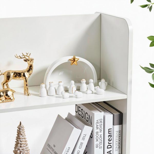 WESTBOAT Ceramic Nativity Set White Gold Christmas Decor-4