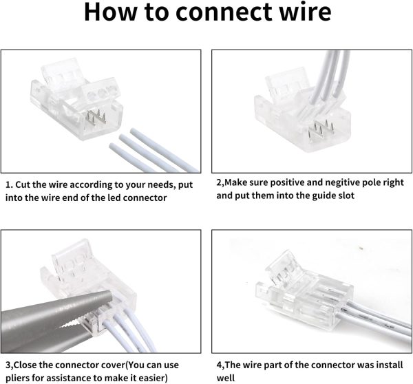 RGBZONE 3 Pin LED Strip Connectors Welding Free-5