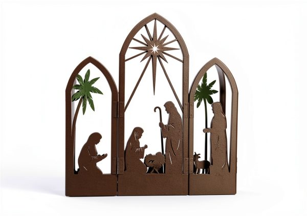 OULYDEKO Nativity Scene Black Stainless Steel Tabletop Decor-5