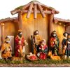 NUKBIL Nativity Set Light Up Christmas Scene Resin Figures-0