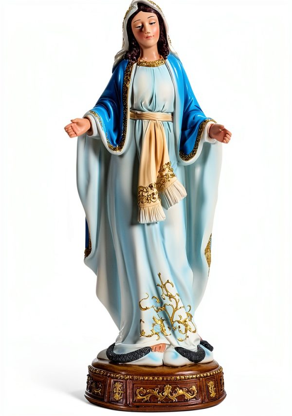 Ultym Virgin Mary Statue Hand Painted Stone Resin Home Altar-2
