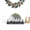WESTBOAT Ceramic Nativity Set White Gold Christmas Decor-2