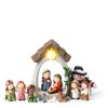 Sintuff Nativity Scene Resin Christmas Decor with Lights-3