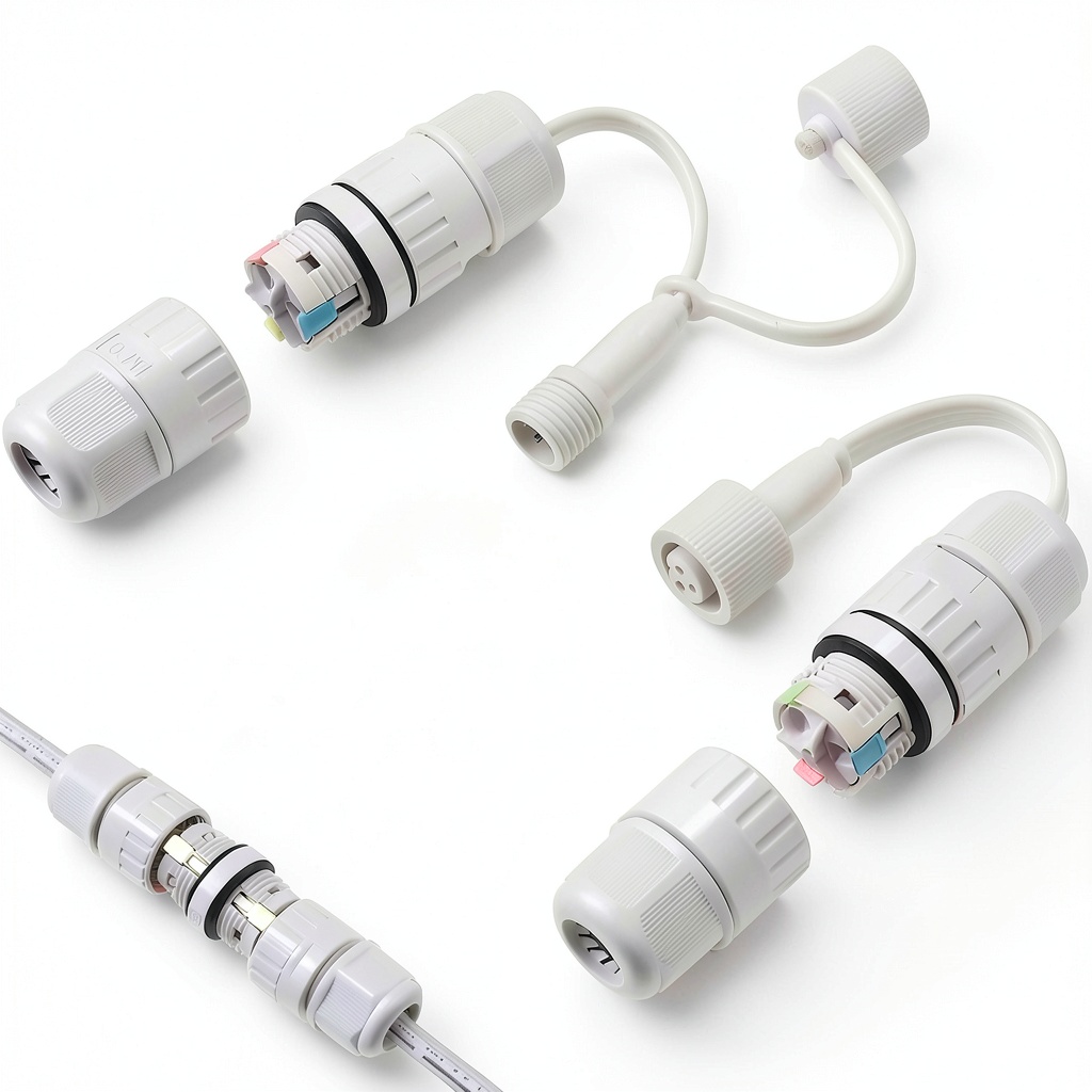 Feekoon waterproof wire connector installed on outdoor patio lights
