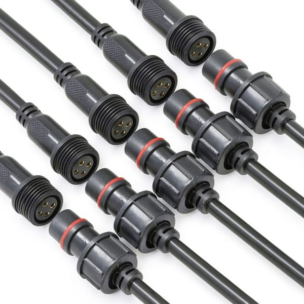 YETOR Waterproof LED Connectors Pure Copper 4 Pin Extension-0