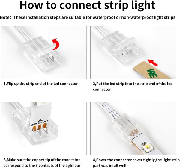 RGBZONE 3 Pin LED Strip Connectors Welding Free-6