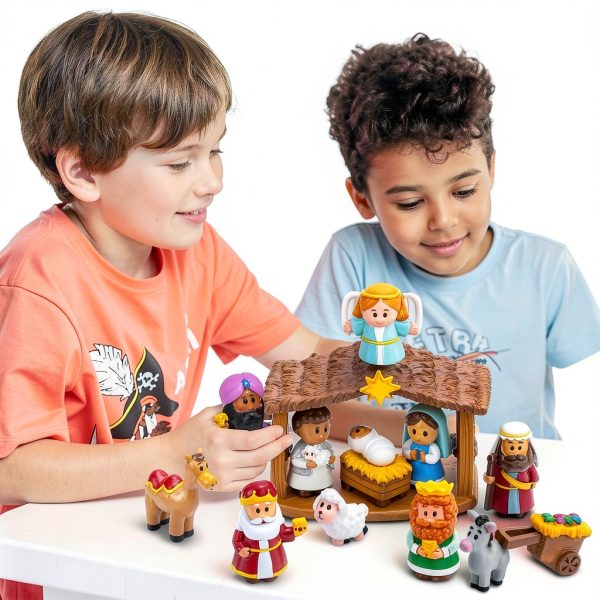 JO Nativity Set Durable Mini Figurines Christmas Playset-6
