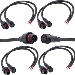 QOFOWIN LED Waterproof Connector 2 Pin Copper Cable IP68-0