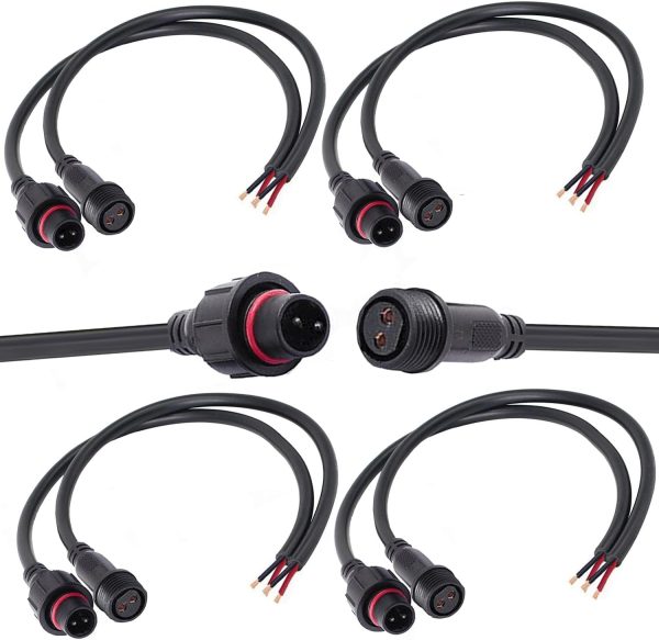 QOFOWIN LED Waterproof Connector 2 Pin Copper Cable IP68-0