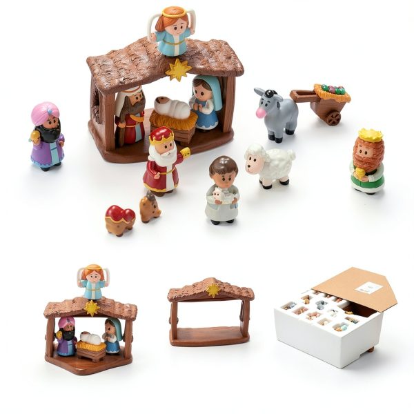 JO Nativity Set Durable Mini Figurines Christmas Playset-2