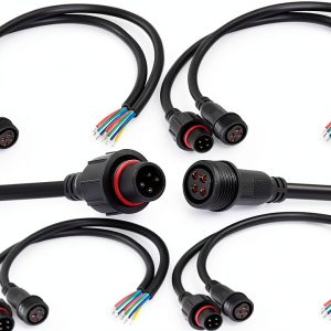 QOFOWIN LED Waterproof Connector Copper Cable 4Pin Way-0