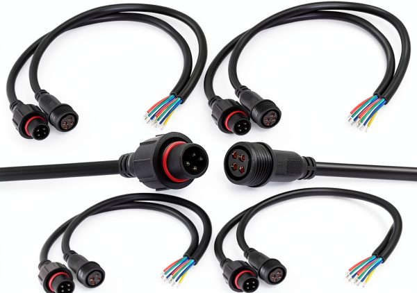 QOFOWIN LED Waterproof Connector Copper Cable 4Pin Way-0