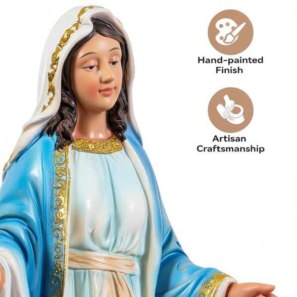 Ultym Virgin Mary Statue Hand Painted Stone Resin Home Altar-3