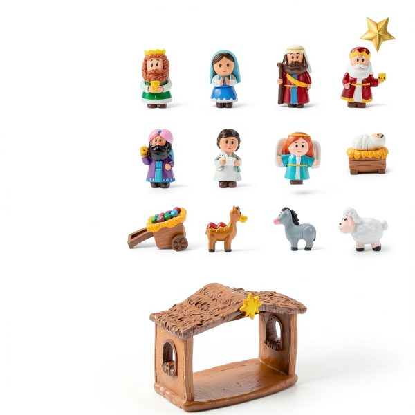 JO Nativity Set Durable Mini Figurines Christmas Playset-1