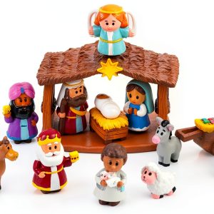 JO Nativity Set Durable Mini Figurines Christmas Playset-0