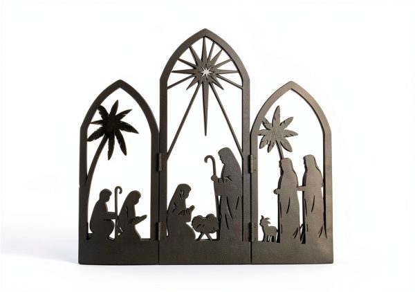 OULYDEKO Nativity Scene Black Stainless Steel Tabletop Decor-4