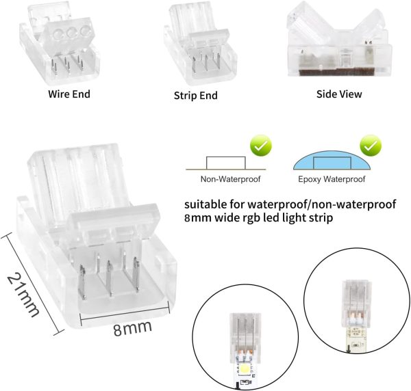 RGBZONE 3 Pin LED Strip Connectors Welding Free-1
