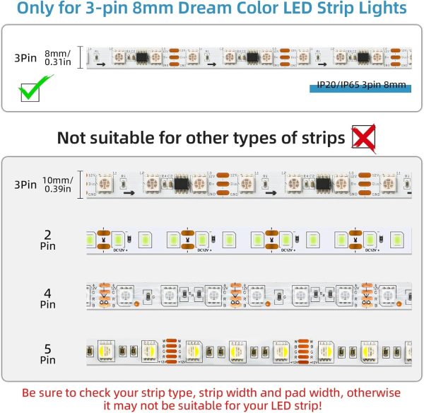 RGBZONE 3 Pin LED Strip Connectors Waterproof Modern Design-3