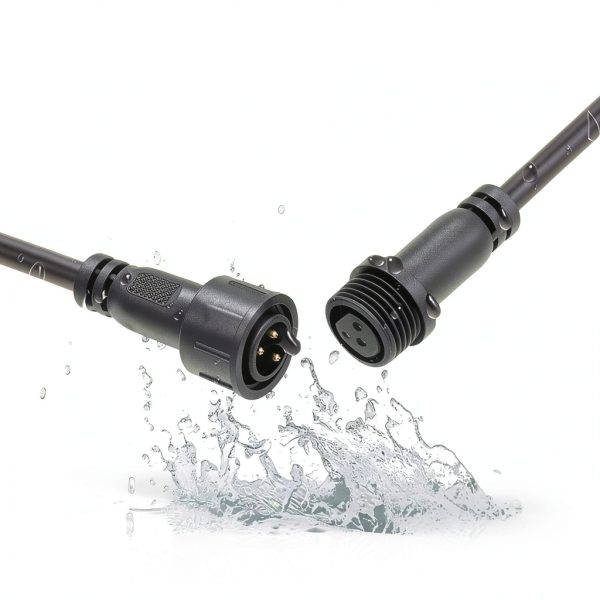 QOFOWIN Waterproof LED Connector 3Pin Metal Outdoor Lighting-1