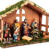 PALZIK Nativity Set Wood Resin Hand Painted Christmas-1