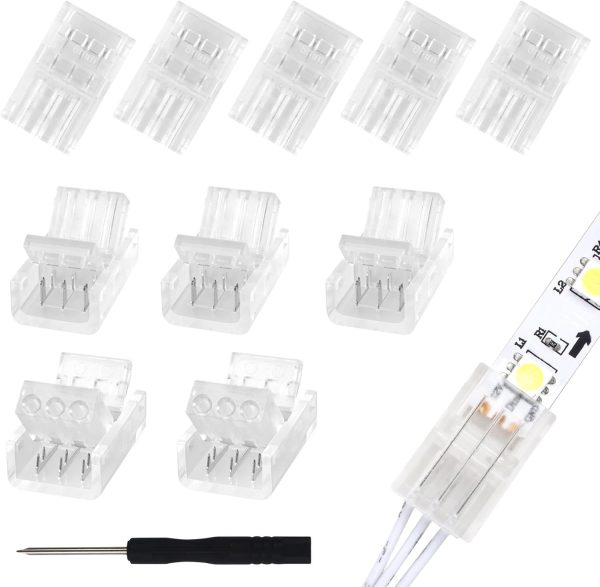 RGBZONE 3 Pin LED Strip Connectors Welding Free-0