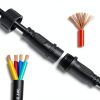 QOFOWIN LED Waterproof Connector Copper Cable 4Pin Way-4