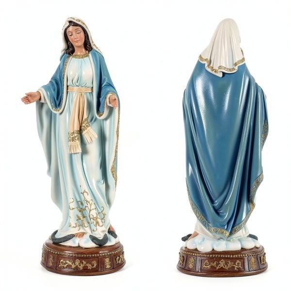 Ultym Virgin Mary Statue Hand Painted Stone Resin Home Altar-5