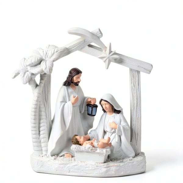 Nativity Set Alupssuc Resin Small White Figure-5