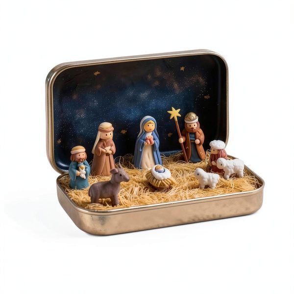 NativityMini Mini Christmas Nativity Tin Handcrafted-0