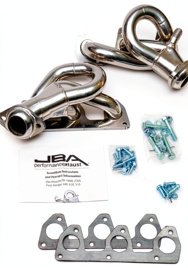 JBA Cat4Ward Header 98-01 Ranger 3.0L V6 1 1/2" Primary Silver Exhaust-0