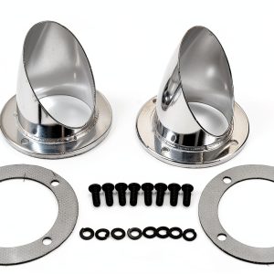 LKST Exhaust Header Chrome 3 1/2" Side Pipe with 360° Rotation-0