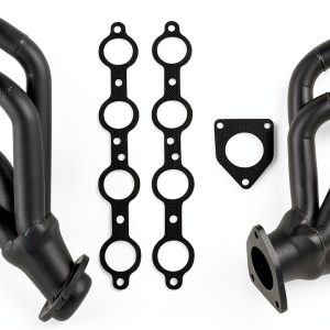 Flowtech Chevy/GMC V8 Shorty Headers 02-13 Black 16‑Gauge Mandrel‑Bent-0