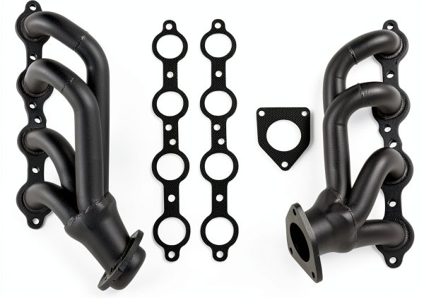 Flowtech Chevy/GMC V8 Shorty Headers 02-13 Black 16‑Gauge Mandrel‑Bent-0
