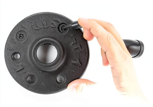 Livabber Industrial Pipe Toilet Paper Holder - Vintage Style DIY Wall Mount Roll Tissue Towel Holder for Bathroom Living Room and Kitchen (9", Black)-3