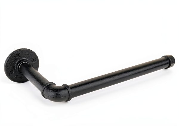 Industrial Iron Pipe Kitchen Paper Towel Holder, Vintage Farmhouse Heavy Duty DIY Industrial Rustic Wall Mount Paper Towel Rack for Kitchen Bathroom (1, Black)-1
