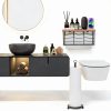 Paper Towel Dispenser Siyzda Metal Wood Holder Matte Black Wall Mount-3
