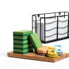 Paper Towel Dispenser Siyzda Metal Wood Holder Matte Black Wall Mount-2