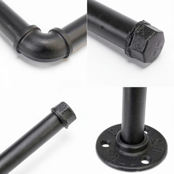 Industrial Iron Pipe Kitchen Paper Towel Holder, Vintage Farmhouse Heavy Duty DIY Industrial Rustic Wall Mount Paper Towel Rack for Kitchen Bathroom (1, Black)-5